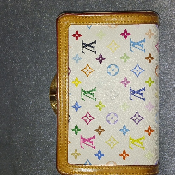 Authentic Louis Vuitton Multi Color Murakami Kiss Clasp Wallet, Dustbag & Box - Picture 11 of 17